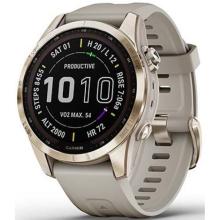 Garmin Fenix 7s Sapphire Solar Cream Gold Titanium / Light Sand Band 