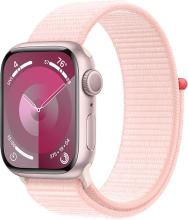 Apple Watch Series 9 41mm Pink Aluminum Case with Light Pink Sport Loop