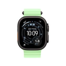 Apple Watch Ultra 3 (2025) 49mm Black Titanium Case with Neon Green Ocean Band