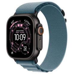 Apple Watch Ultra 3 (2025) 49mm Black Titanium Case with Light Blue Alpine Loop