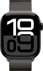 Apple Watch Series 10 42mm Jet Black Aluminum Case with Milanese Loop, Slate