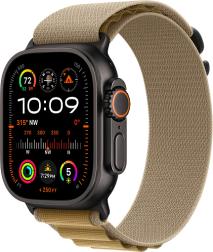 Apple Watch Ultra 2 (2024) 49mm Black Titanium Case with Tan Alpine Loop Medium